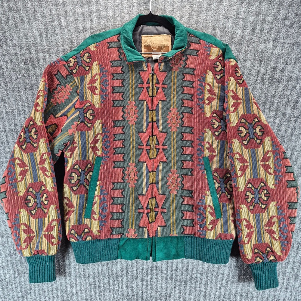 Cripple Creek Jacket Aztec Southwestern Medium‎ Green Men's